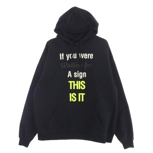 VETEMENTS ヴェトモン 21AW UA52TR800B LIMITED EDITION women printed black hoodie  リミテッドエディション ロゴ刺繍 プリント フーディ パーカー ブラック系 XS【中古】