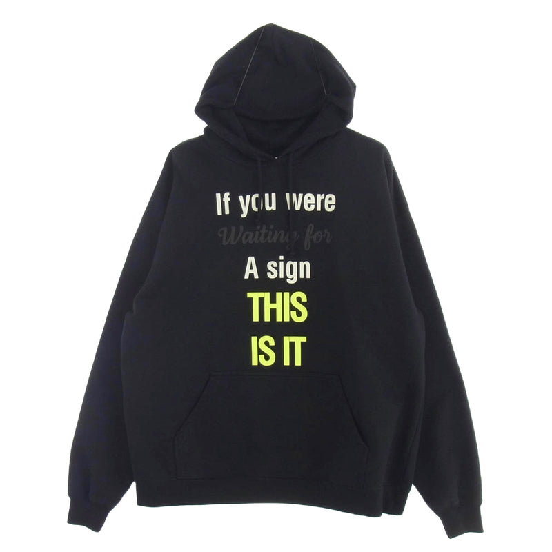 VETEMENTS ヴェトモン 21AW UA52TR800B LIMITED EDITION women printed black hoodie  リミテッドエディション ロゴ刺繍 プリント フーディ パーカー ブラック系 XS【中古】