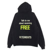 VETEMENTS ヴェトモン 21AW UA52TR800B LIMITED EDITION women printed black hoodie  リミテッドエディション ロゴ刺繍 プリント フーディ パーカー ブラック系 XS【中古】