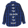VETEMENTS ヴェトモン UA52SH850B Anarchy Flannel Shirt アナーキー プリント フランネル スナップボタン長袖 シャツ ブルー系 S【中古】