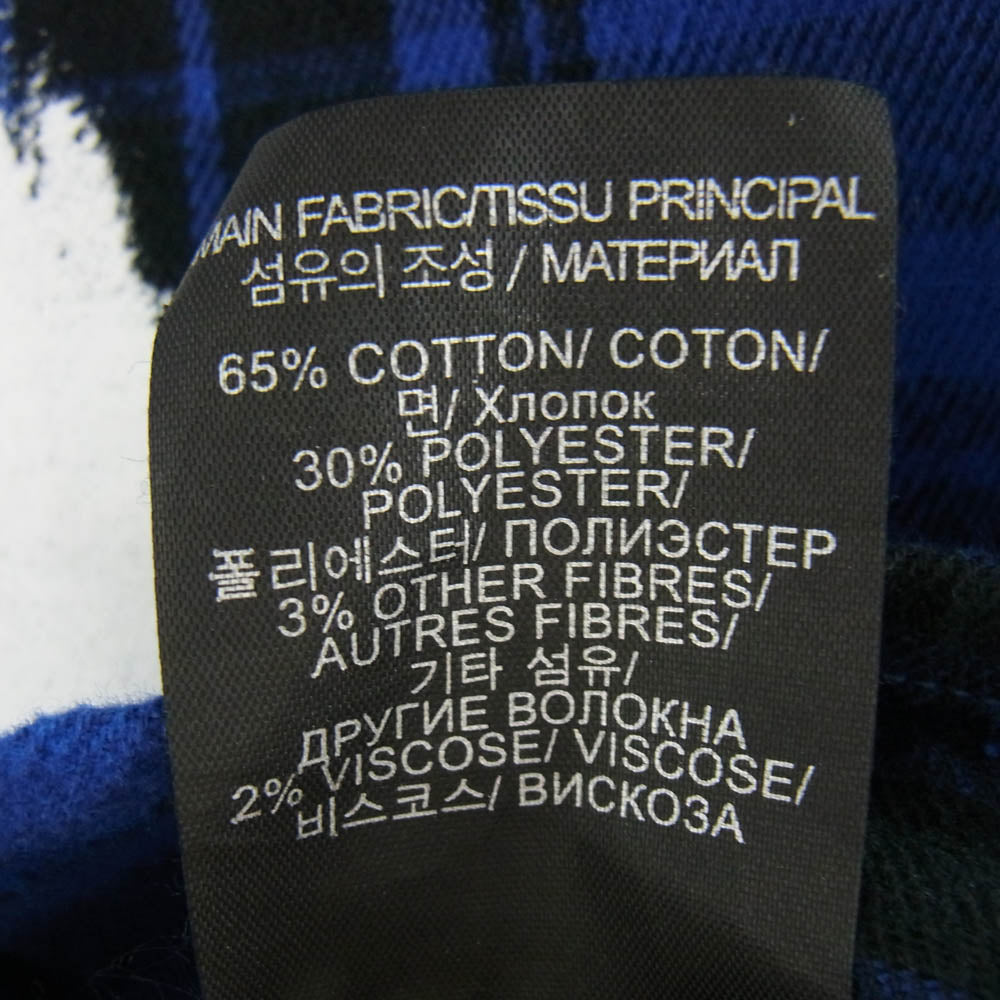 VETEMENTS ヴェトモン UA52SH850B Anarchy Flannel Shirt アナーキー プリント フランネル スナップボタン長袖 シャツ ブルー系 S【中古】