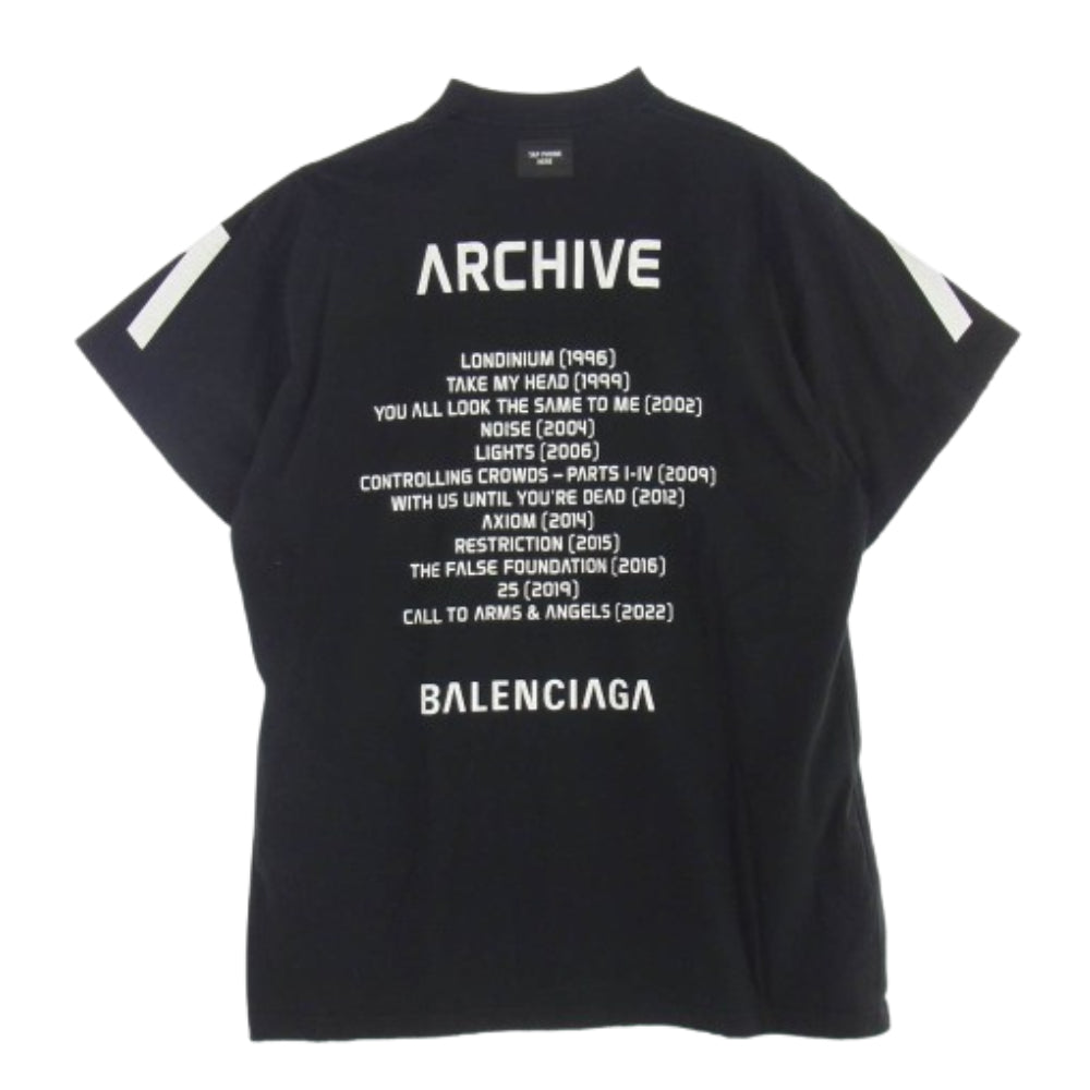 BALENCIAGA バレンシアガ 24SS 739028 TQVA1 LIMITED EDITION ARCHIVE SERIES CONNECTED リミテッドエディション アーカイブシリーズ コネクテッド ダメージ加工 半袖 Tシャツ ブラック系 L【中古】
