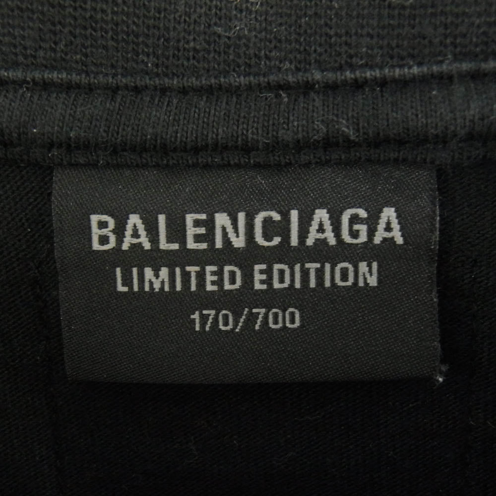 BALENCIAGA バレンシアガ 24SS 781245 TQVA1 LIMITED EDITION ARCHIVE SERIES CONNECTED リミテッドエディション アーカイブシリーズ コネクテッド プリント ダメージ加工 ロングスリーブ Tシャツ カットソー ロンT ブラック系 XS【中古】