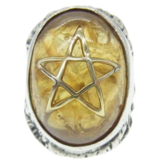 ALEX STREETER アレックスストリーター ANGEL HEART RING エンジェルハート リング イエロー イエロー系 シルバー系 10号【中古】