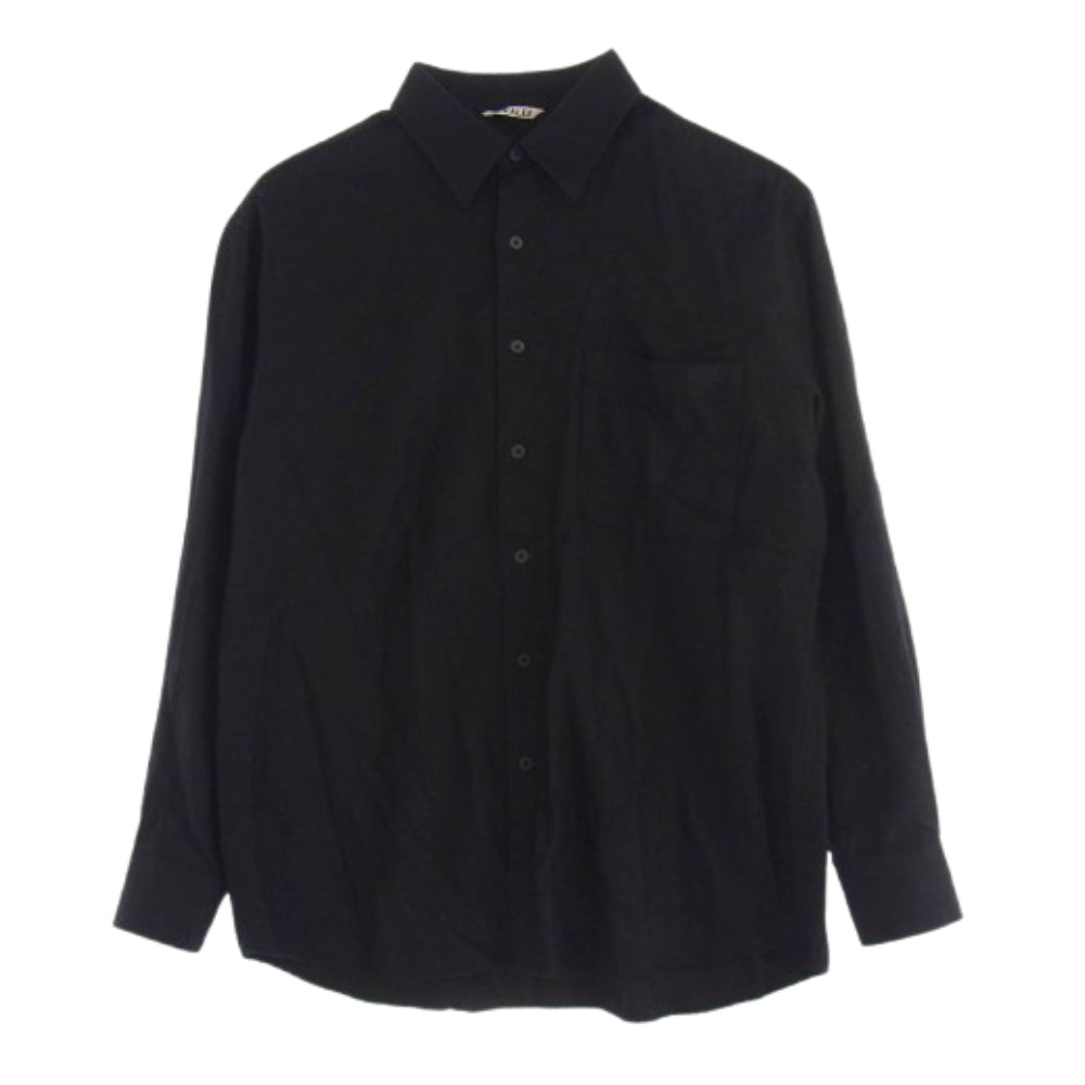AURALEE オーラリー A23AS01OS SUPER LIGHT WOOL SHIRTS ウール シャツ 長袖 ブラック系 3【中古】