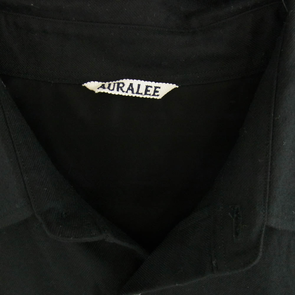 AURALEE オーラリー A23AS01OS SUPER LIGHT WOOL SHIRTS ウール シャツ 長袖 ブラック系 3【中古】