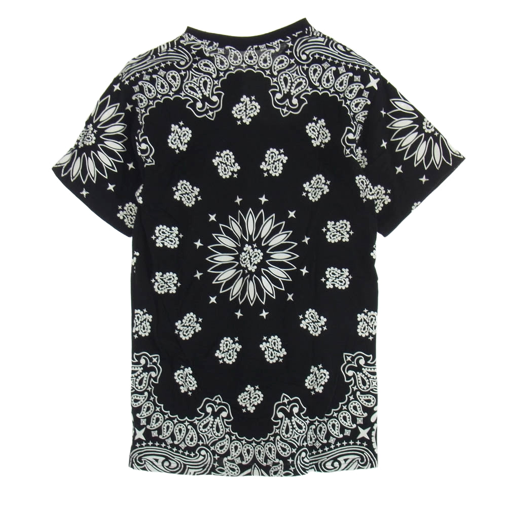 Supreme シュプリーム 22AW × Hanes Bandana Tagless Tee バンダナデザイン Tシャツ 半袖カットソー ブラック系 S【中古】