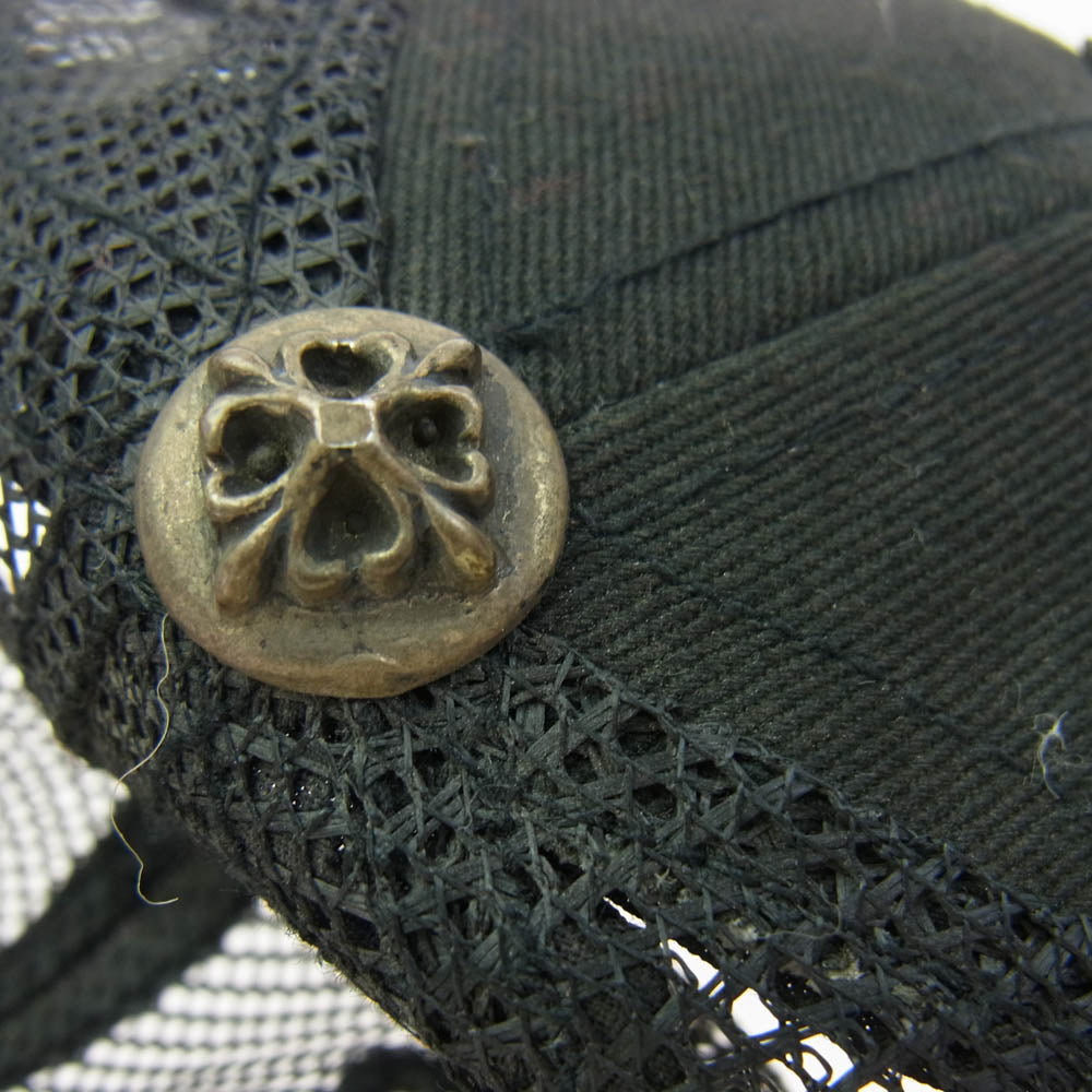 A&G エーアンドジー レザー クロスパッチ メッシュキャップ ブラック系【中古】