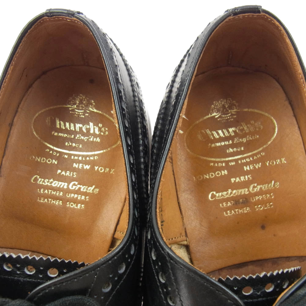 CHURCH'S チャーチ DIPLOMAT ディプロマット ウィングチップ ドレス レザー シューズ ブラック系 75【中古】