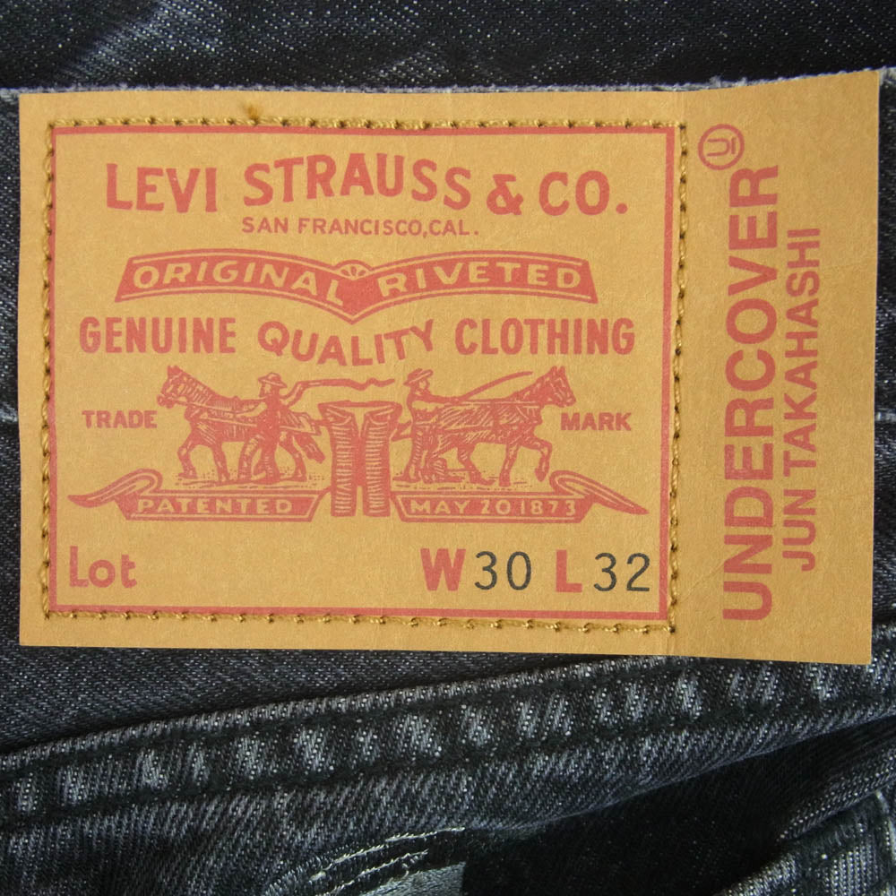 UNDERCOVER アンダーカバー 25SS UC1E9502 Levis BAGGY JEANS バギージーンズ 加工 ブラック デニム パンツ ダークグレー系 A.BLACK W30 L32【極上美品】【中古】