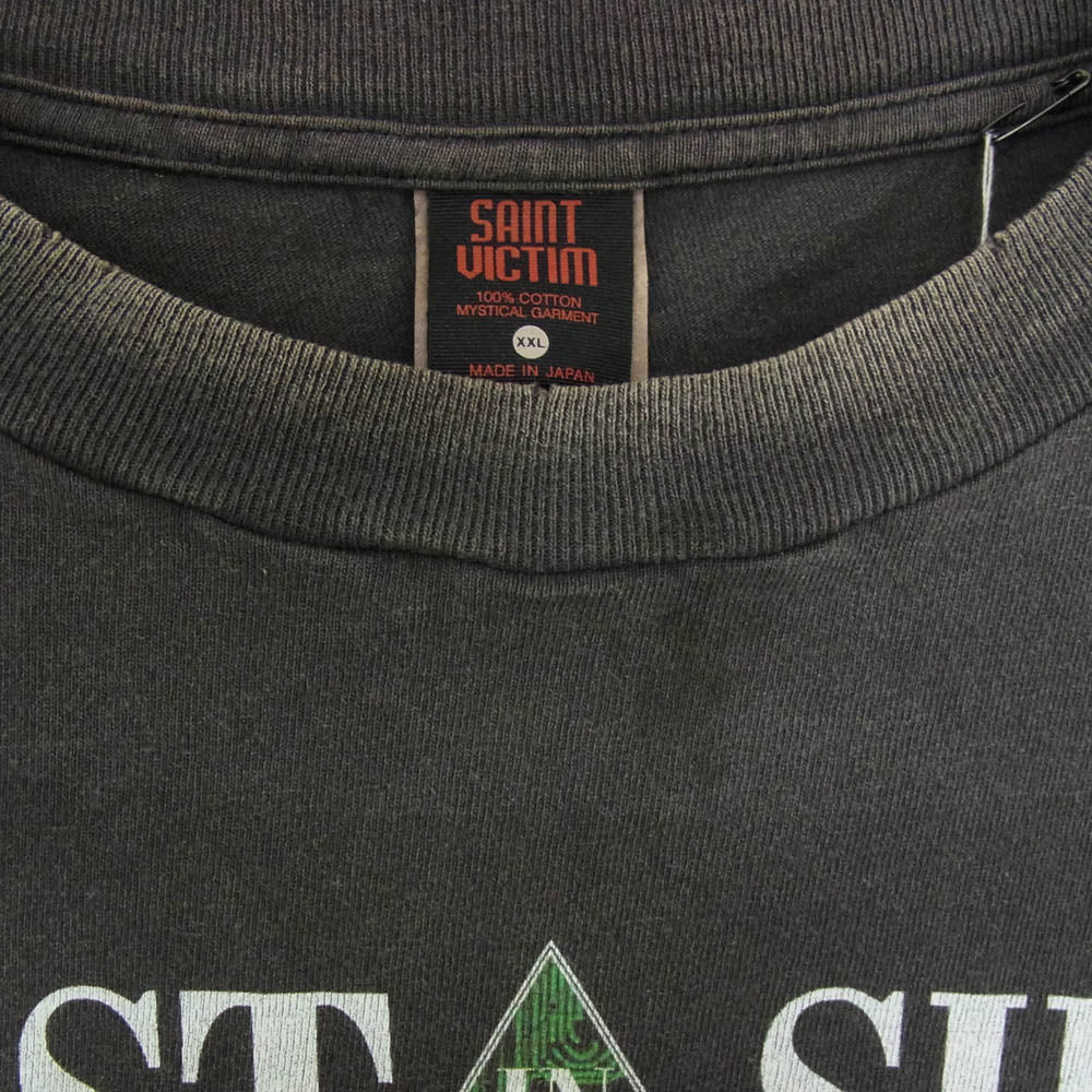 SAINT MICHAEL セントマイケル 24AW SM-YS1-0000-C31 GS SS TEE 攻殻機動隊 GHOST SHELL ダメージ加工 半袖 Tシャツ ブラック系 XXL【中古】