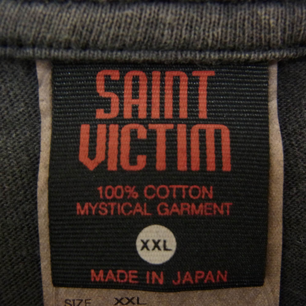 SAINT MICHAEL セントマイケル 24AW SM-YS1-0000-C31 GS SS TEE 攻殻機動隊 GHOST SHELL ダメージ加工 半袖 Tシャツ ブラック系 XXL【中古】