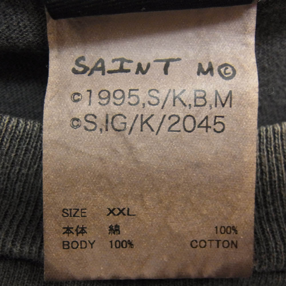 SAINT MICHAEL セントマイケル 24AW SM-YS1-0000-C31 GS SS TEE 攻殻機動隊 GHOST SHELL ダメージ加工 半袖 Tシャツ ブラック系 XXL【中古】