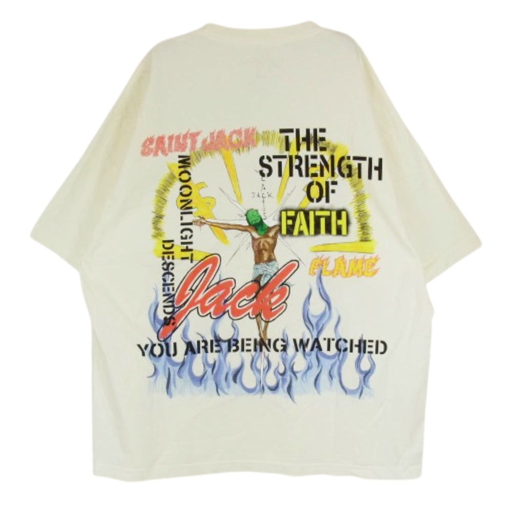 SAINT MICHAEL セントマイケル 23SS Travis Scott Utopia 3A TEE White トラヴィス スコット ユートピア ホワイト 半袖 Tシャツ オフホワイト系 XXL【中古】