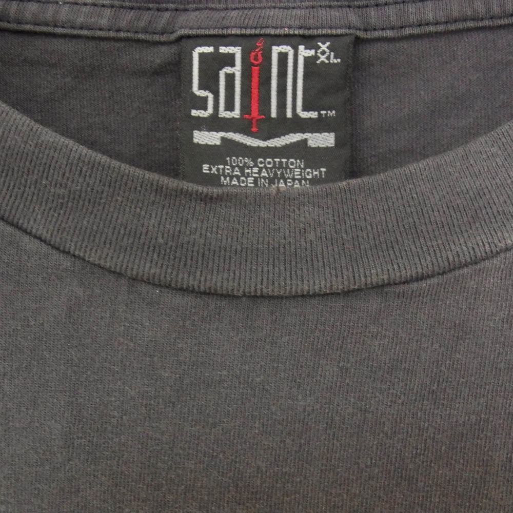 SAINT MICHAEL セントマイケル 24SS SNM-YS3-0000-001 COLOFUL SS TEE カラフル ロゴ プリント 半袖 Tシャツ チャコール系 XXL【中古】