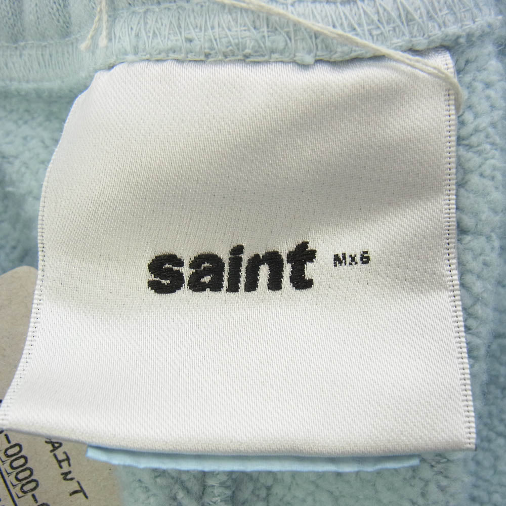 SAINT MICHAEL セントマイケル 25SS SM-HR3-0000-057 RIBON SWEAT PANTS リボン スウェット パンツ ライトブルー系 L【極上美品】【中古】