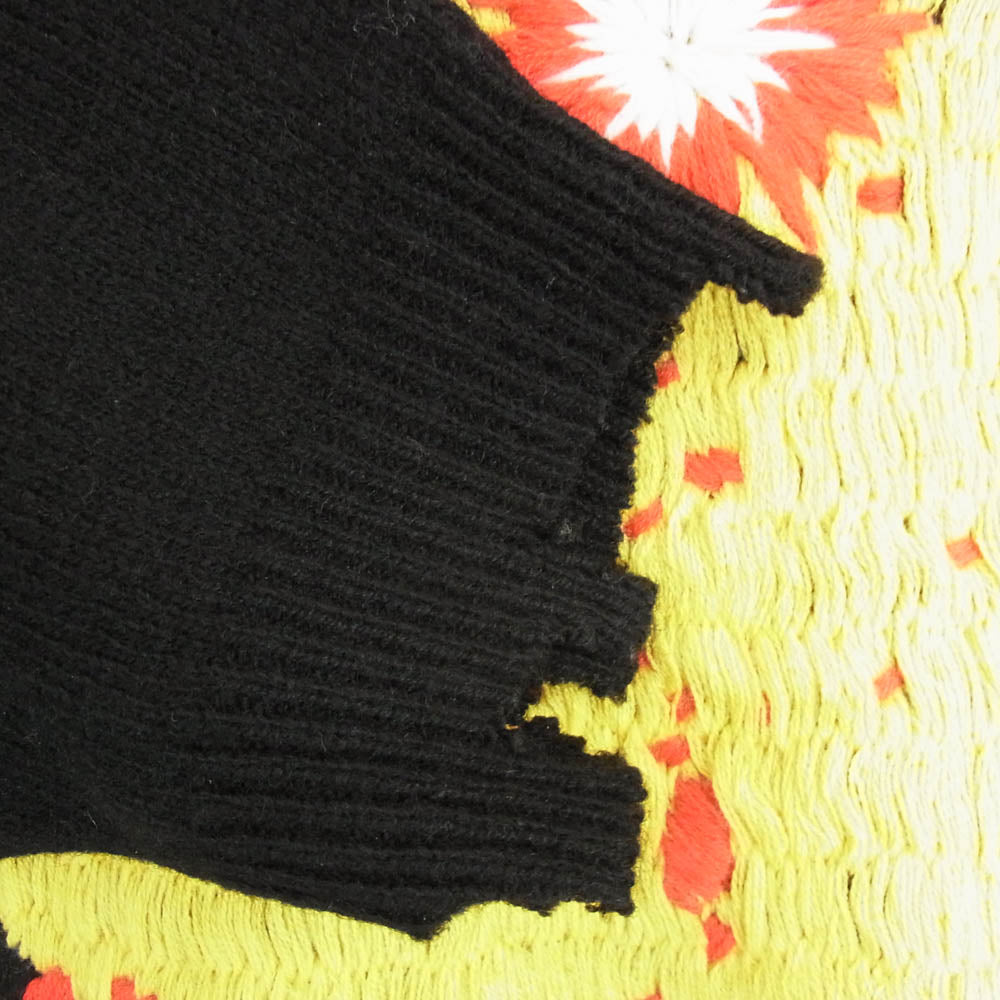 SAINT MICHAEL セントマイケル 24AW SM-YS1-0000-C07 Cactus Plant Flea Market CP CREW NECK KNIT カクタス プラント フリー マーケット クルーネック ダメージ ニット ブラック系 XL【美品】【中古】