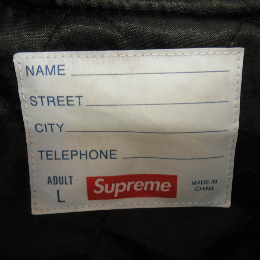 Supreme シュプリーム 24SS Big Logo Chenille Varsity Jacket Black ビッグロゴ シェニール バーシティジャケット スタジアムジャケット スタジャン ブラック系 L【中古】