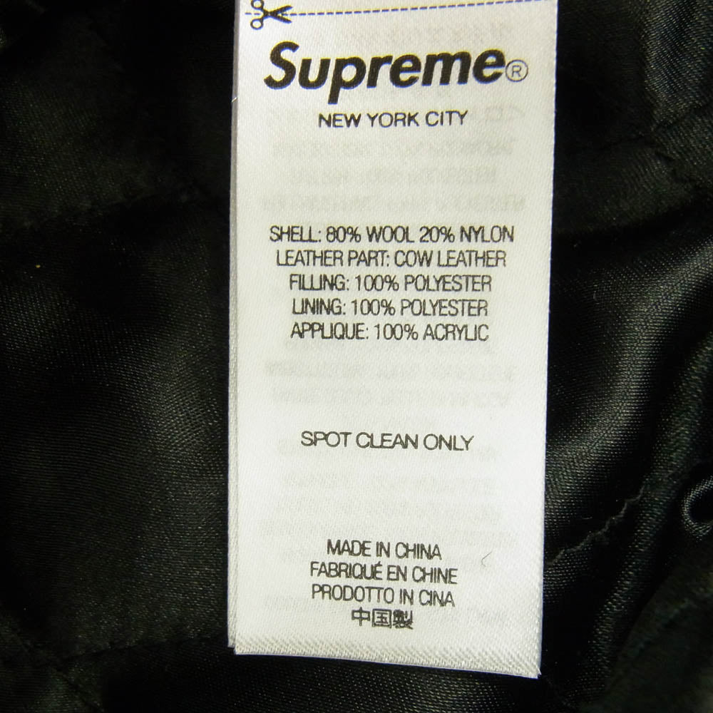 Supreme シュプリーム 24SS Big Logo Chenille Varsity Jacket Black ビッグロゴ シェニール バーシティジャケット スタジアムジャケット スタジャン ブラック系 L【中古】