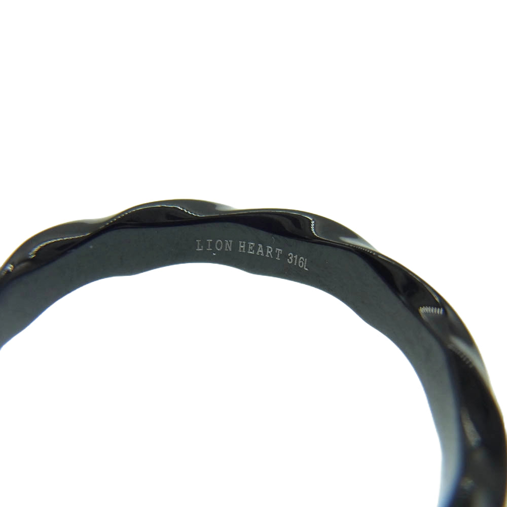 LION HEART ライオンハート 316L サージカル ステンレス リング ブラック系 19号【中古】