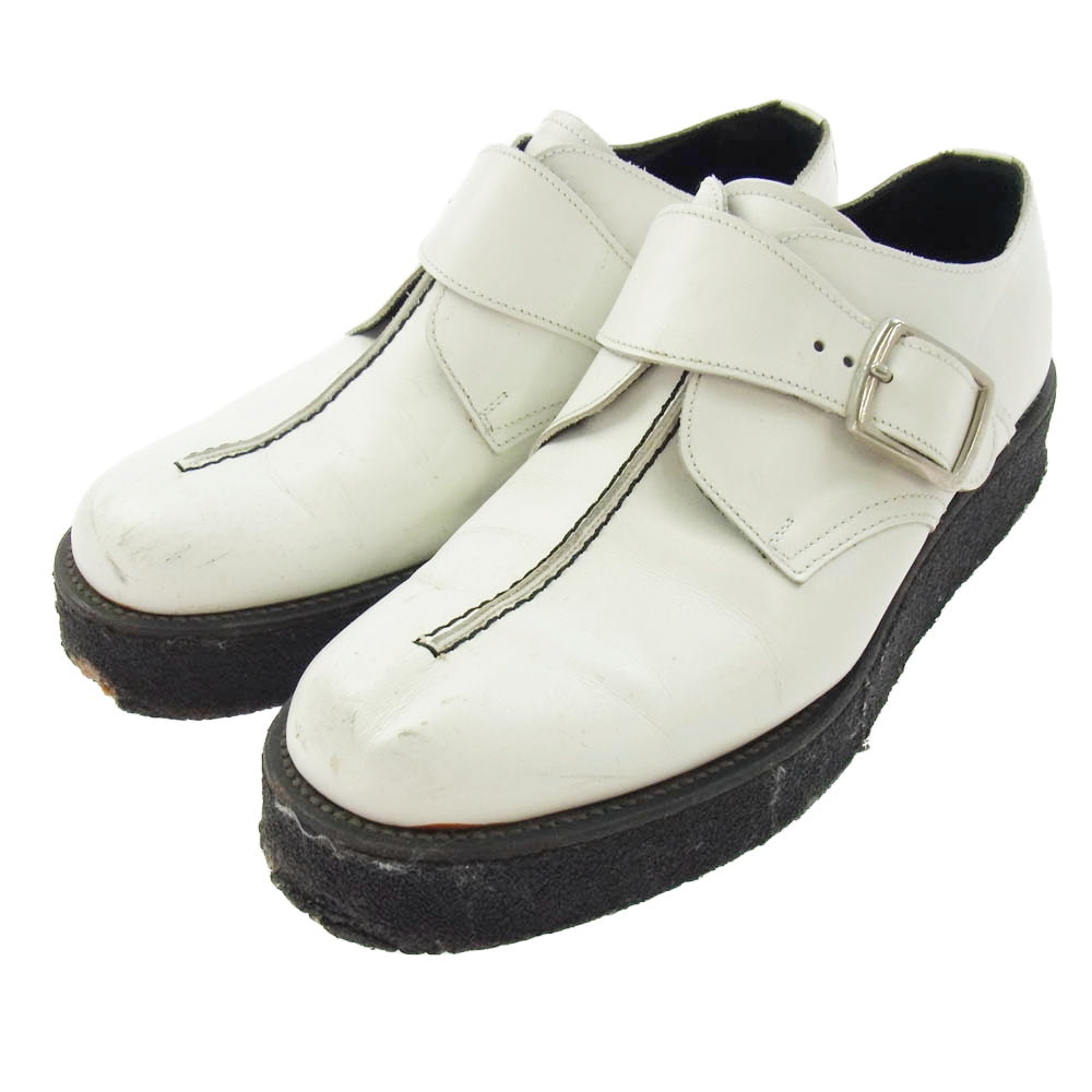 Y's Yohji Yamamoto ワイズ ヨウジヤマモト モンクストラップ レザーシューズ ホワイト系 インソール実寸サイズ約26.5cm【中古】