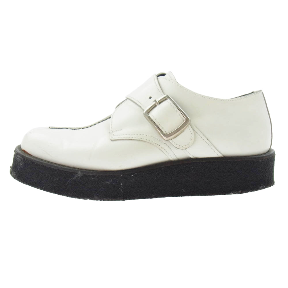 Y's Yohji Yamamoto ワイズ ヨウジヤマモト モンクストラップ レザーシューズ ホワイト系 インソール実寸サイズ約26.5cm【中古】