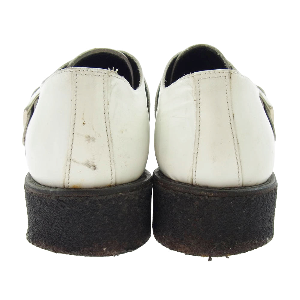 Y's Yohji Yamamoto ワイズ ヨウジヤマモト モンクストラップ レザーシューズ ホワイト系 インソール実寸サイズ約26.5cm【中古】