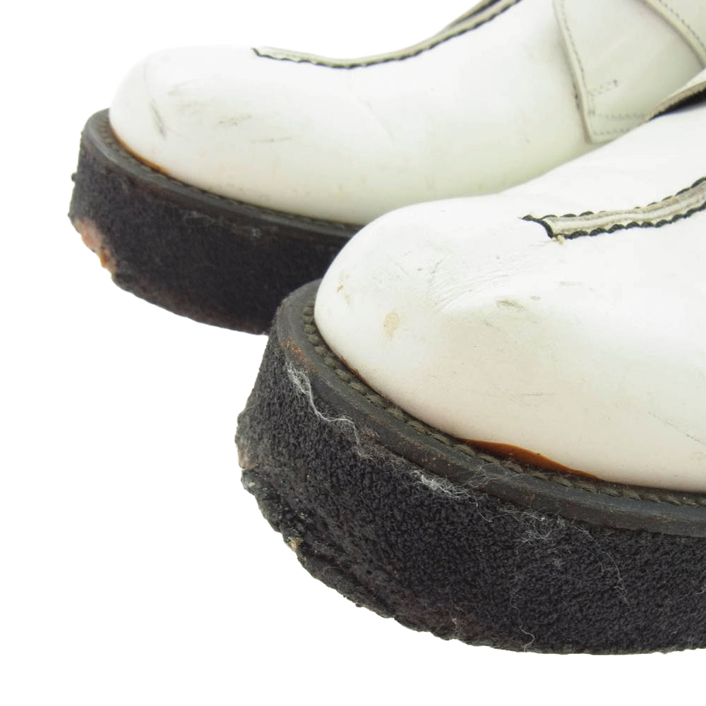 Y's Yohji Yamamoto ワイズ ヨウジヤマモト モンクストラップ レザーシューズ ホワイト系 インソール実寸サイズ約26.5cm【中古】