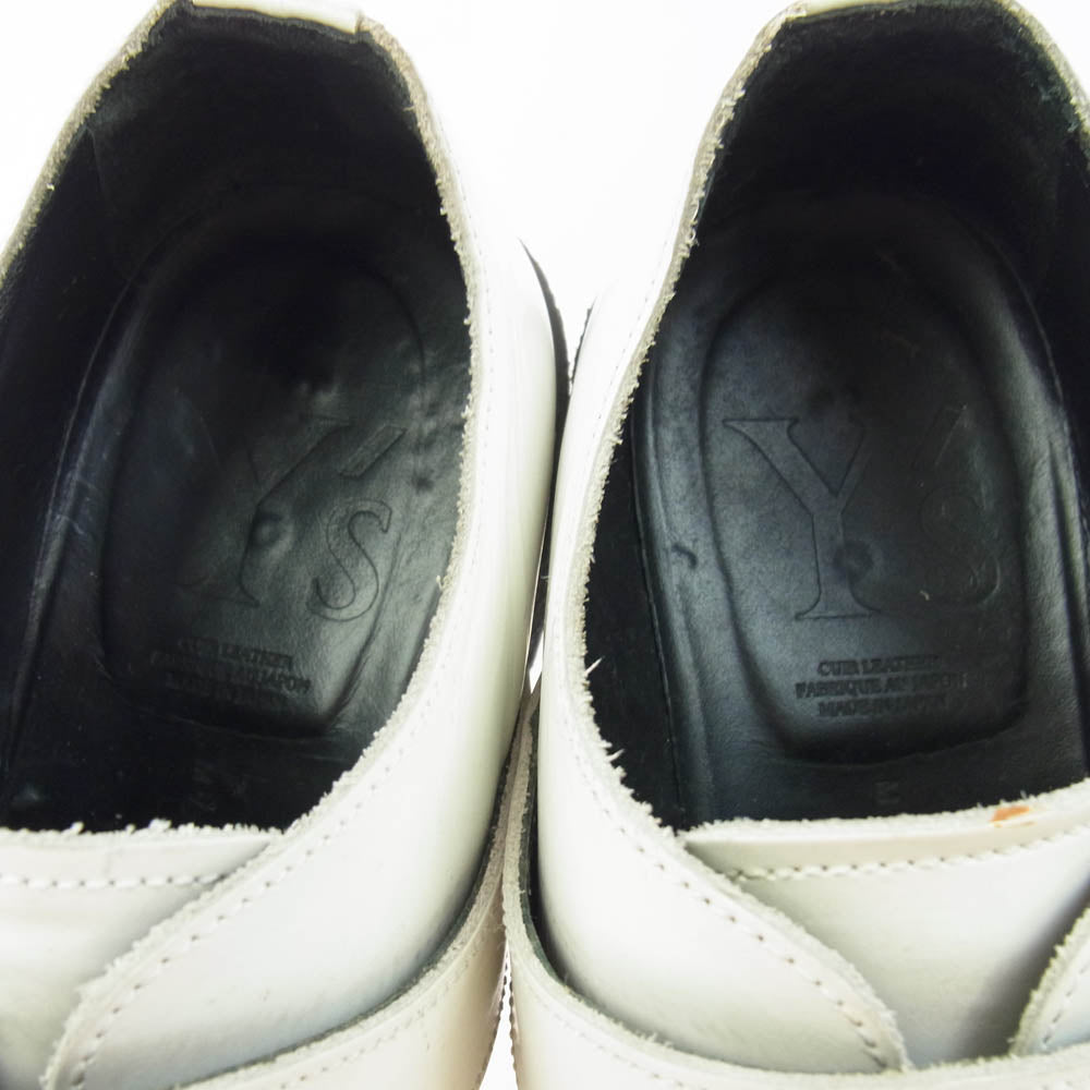 Y's Yohji Yamamoto ワイズ ヨウジヤマモト モンクストラップ レザーシューズ ホワイト系 インソール実寸サイズ約26.5cm【中古】