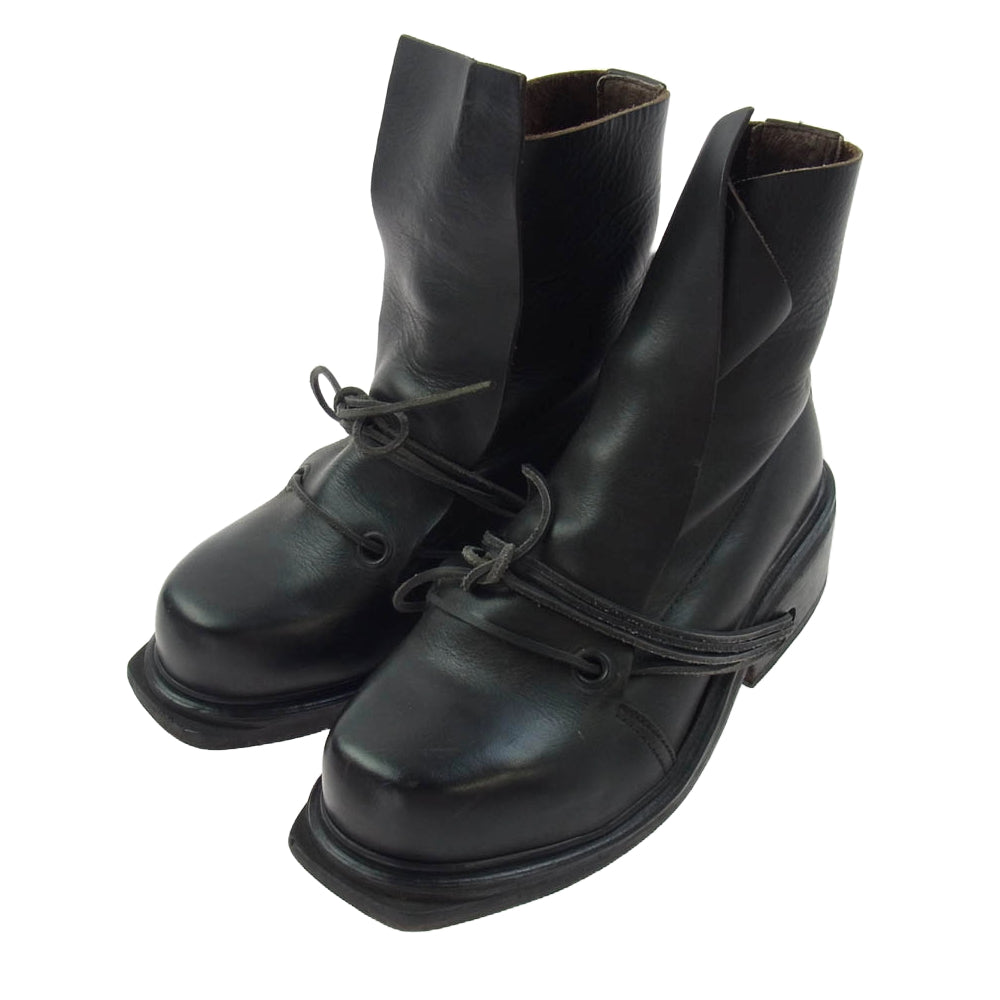 DIRK BIKKEMBERGS ダークビッケンバーグ レザー ワイヤー ブーツ ブラック系 41【中古】