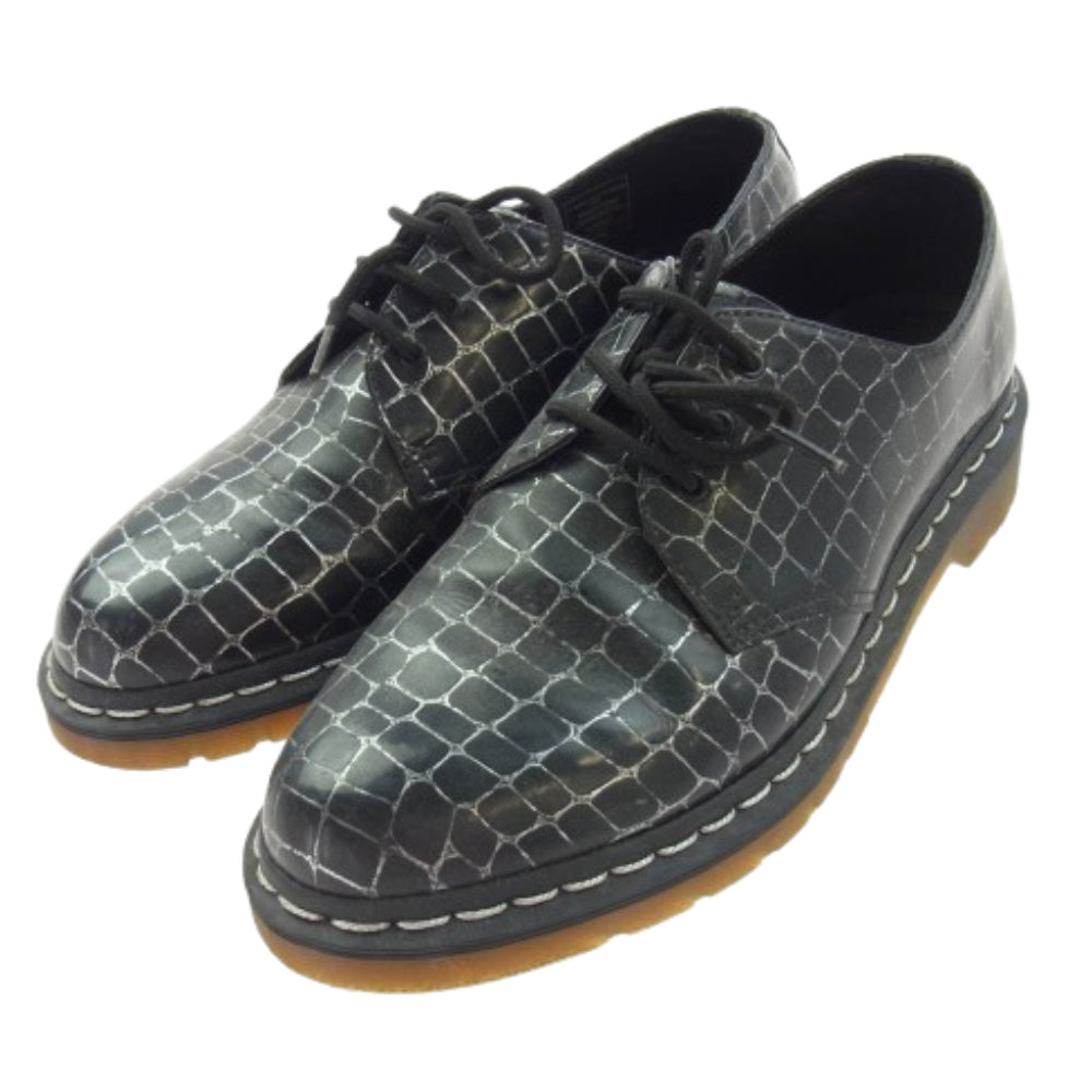 Dr.Martens ドクターマーチン クロコダイル柄 3ホール シューズ ブラック系 UK8【中古】
