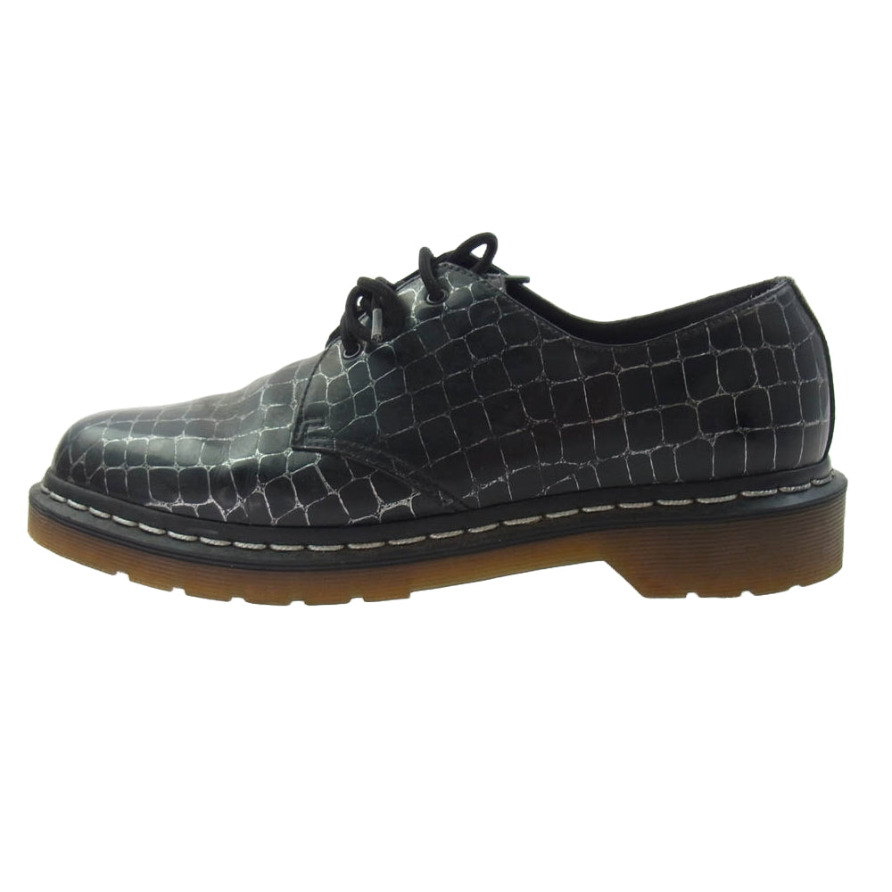 Dr.Martens ドクターマーチン クロコダイル柄 3ホール シューズ ブラック系 UK8【中古】