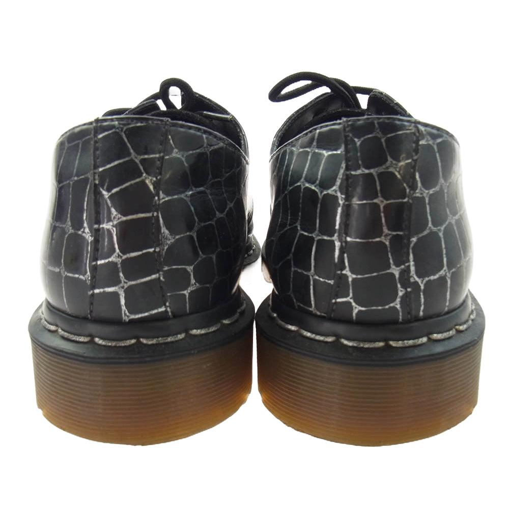 Dr.Martens ドクターマーチン クロコダイル柄 3ホール シューズ ブラック系 UK8【中古】
