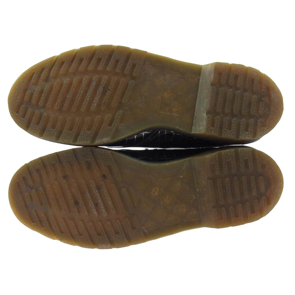 Dr.Martens ドクターマーチン クロコダイル柄 3ホール シューズ ブラック系 UK8【中古】