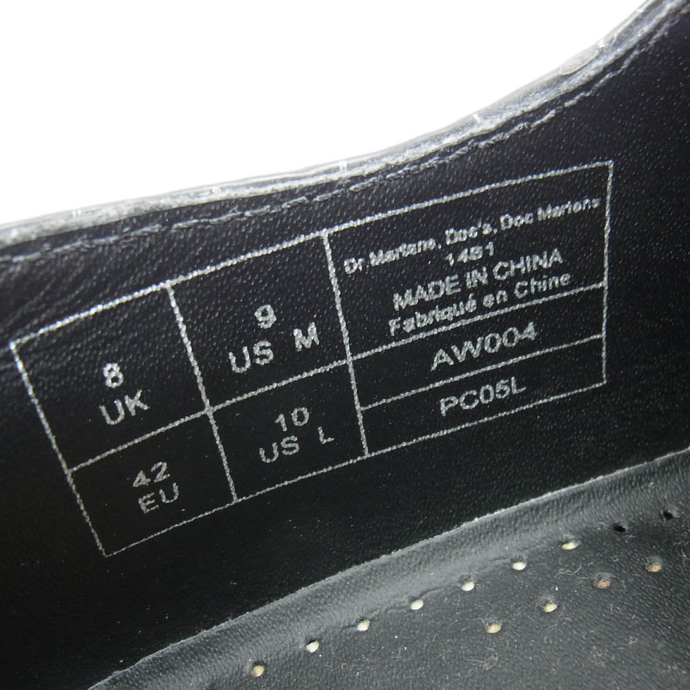 Dr.Martens ドクターマーチン クロコダイル柄 3ホール シューズ ブラック系 UK8【中古】