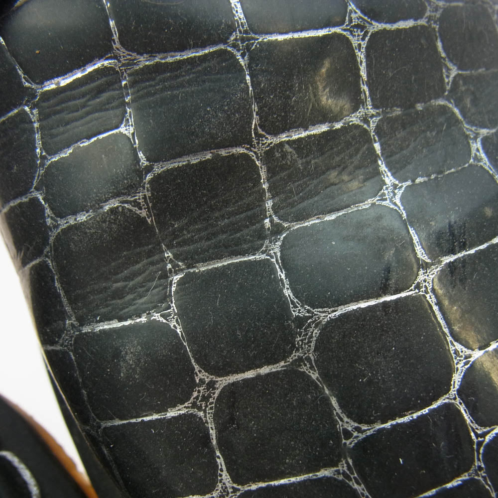 Dr.Martens ドクターマーチン クロコダイル柄 3ホール シューズ ブラック系 UK8【中古】