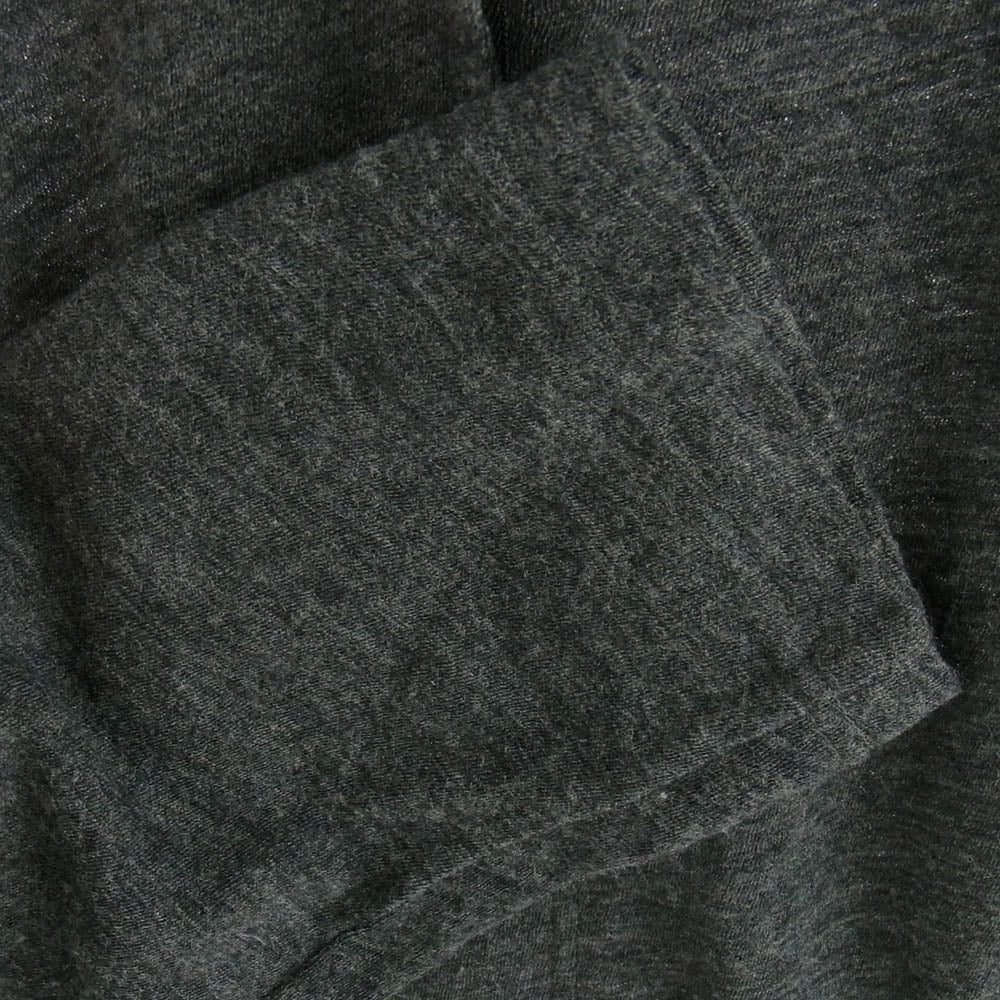 Yohji Yamamoto POUR HOMME ヨウジヤマモトプールオム アシンメトリー ハーフジップ カットソー 長袖 チャコール系【中古】