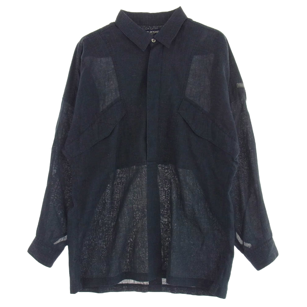 ISSEY MIYAKE イッセイミヤケ C-EH-3591 80'S SKYLINE スカイライン 変形 プルオーバー シャツ 長袖 ブラック系【中古】