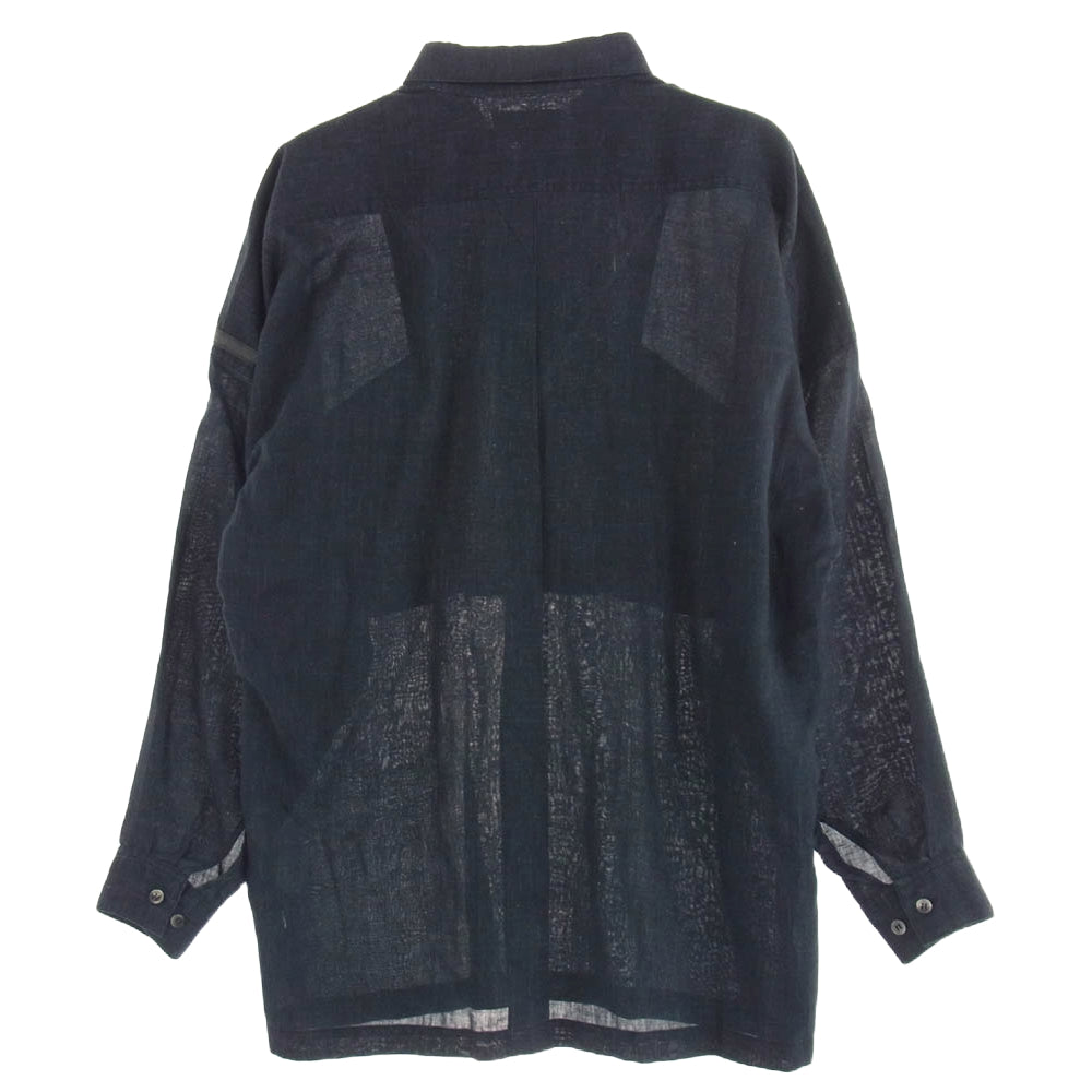 ISSEY MIYAKE イッセイミヤケ C-EH-3591 80'S SKYLINE スカイライン 変形 プルオーバー シャツ 長袖 ブラック系【中古】