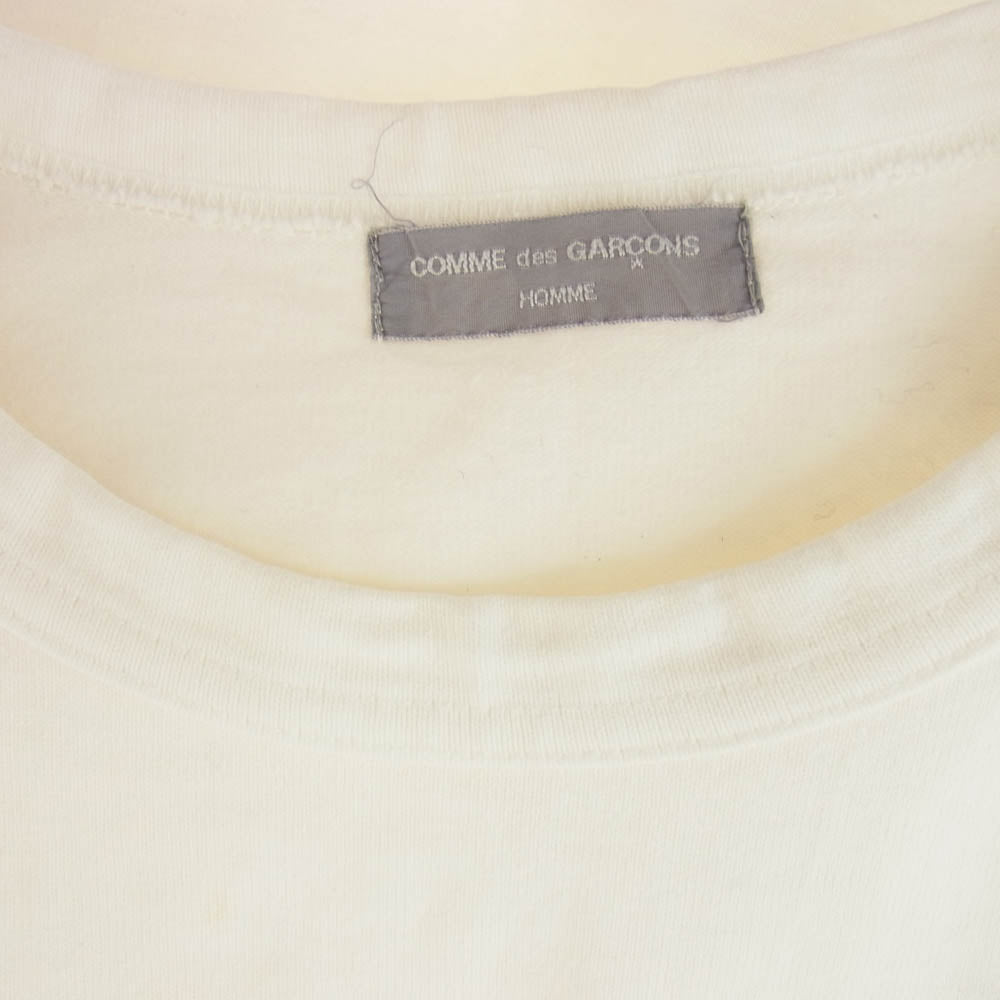 COMME des GARCONS HOMME コムデギャルソンオム 02SS HE-T003 田中オム スプリットロゴ カットソー 長袖 ホワイト系【中古】