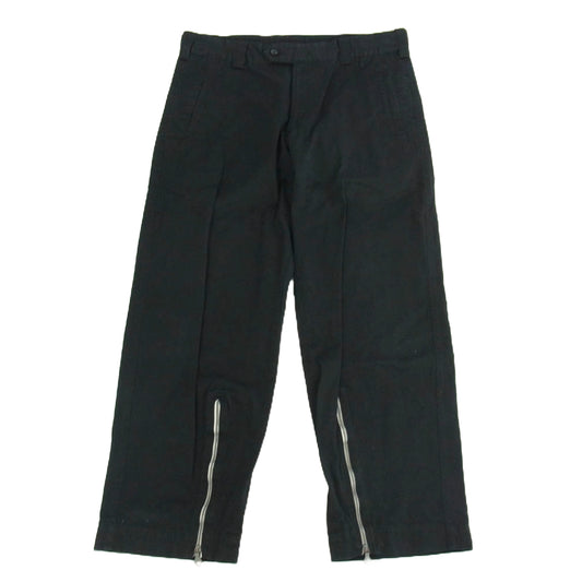 Y's Yohji Yamamoto ワイズ ヨウジヤマモト カツラギ 裾ジップデザイン ワイドパンツ ブラック系 3【中古】