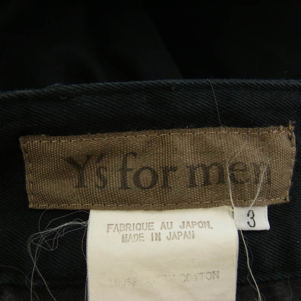 Y's Yohji Yamamoto ワイズ ヨウジヤマモト カツラギ 裾ジップデザイン ワイドパンツ ブラック系 3【中古】
