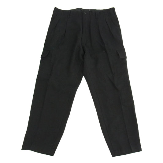 Yohji Yamamoto POUR HOMME ヨウジヤマモトプールオム HP-P01-101 ウール リネン 2タック カーゴ スラックス パンツ ブラック系 2【中古】