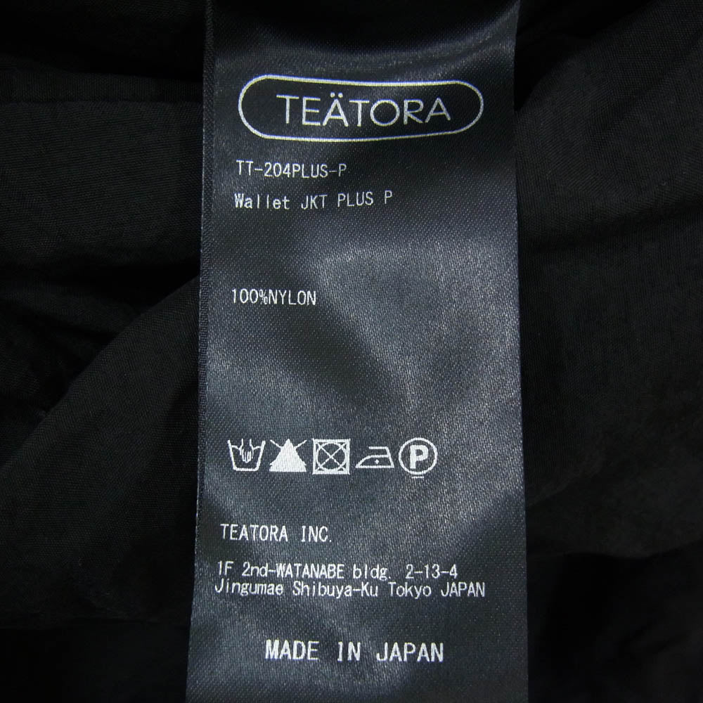 TEATORA テアトラ WALLET JKT PLUS  PACKABLE プラス パッカブル ウォレット ジャケット ブラック系 2【美品】【中古】