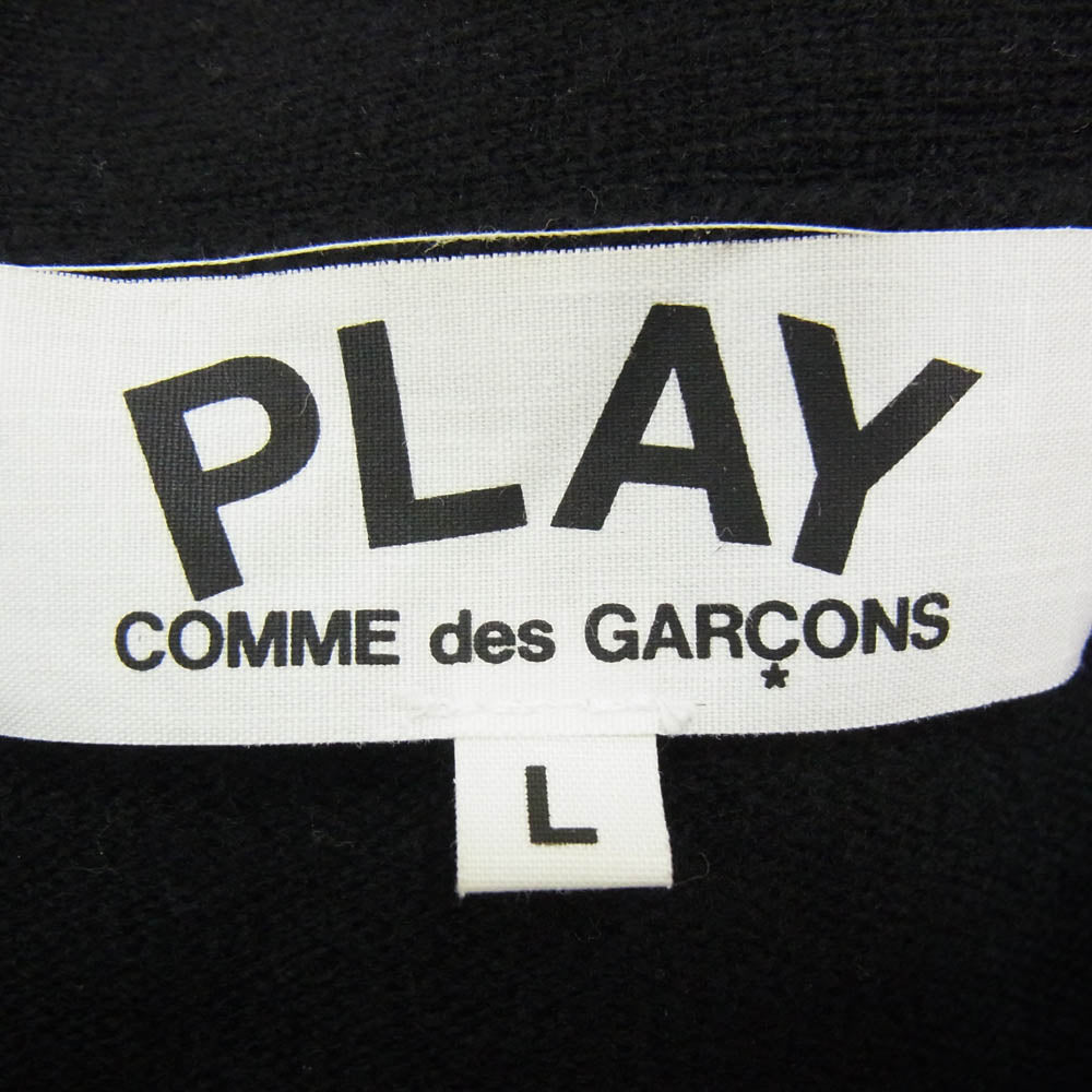 PLAY COMME des GARCONS プレイコムデギャルソン AD2016 AZ-N058 ダブルハート ニット カーディガン ブラック系 L【中古】