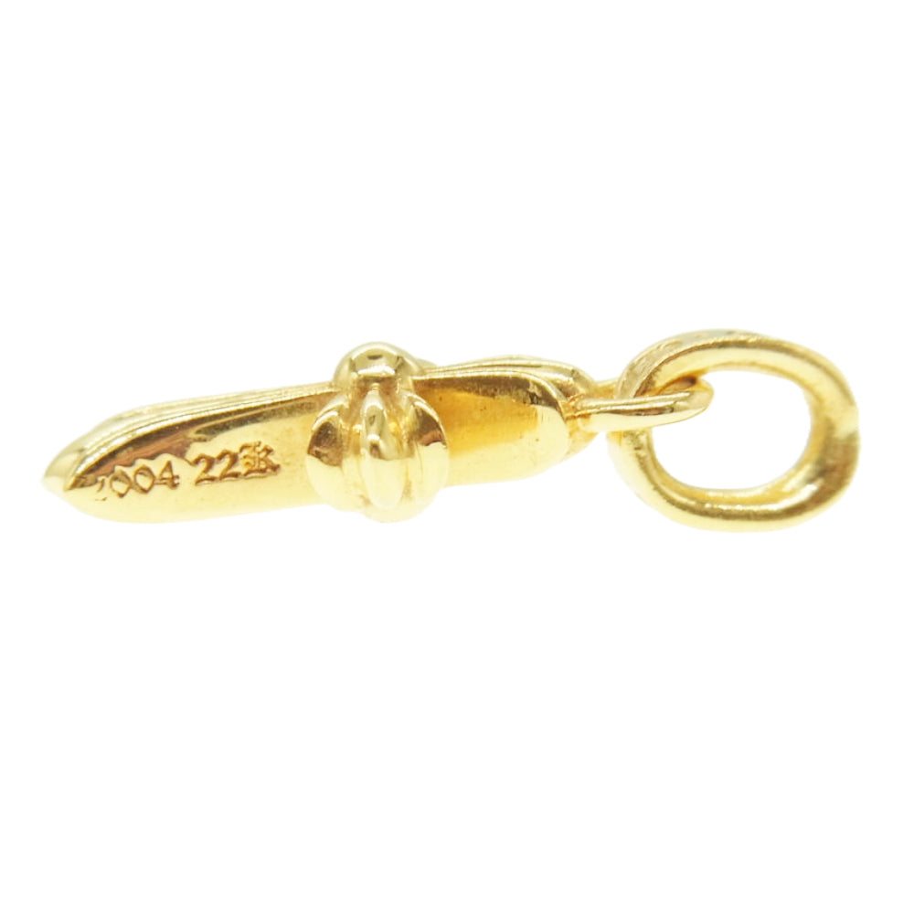 CHROME HEARTS クロムハーツ（原本有） レシート原本付属 22K CRS BBYFAT 22K ベイビーファット チャーム ゴールドネックレス トップ【中古】