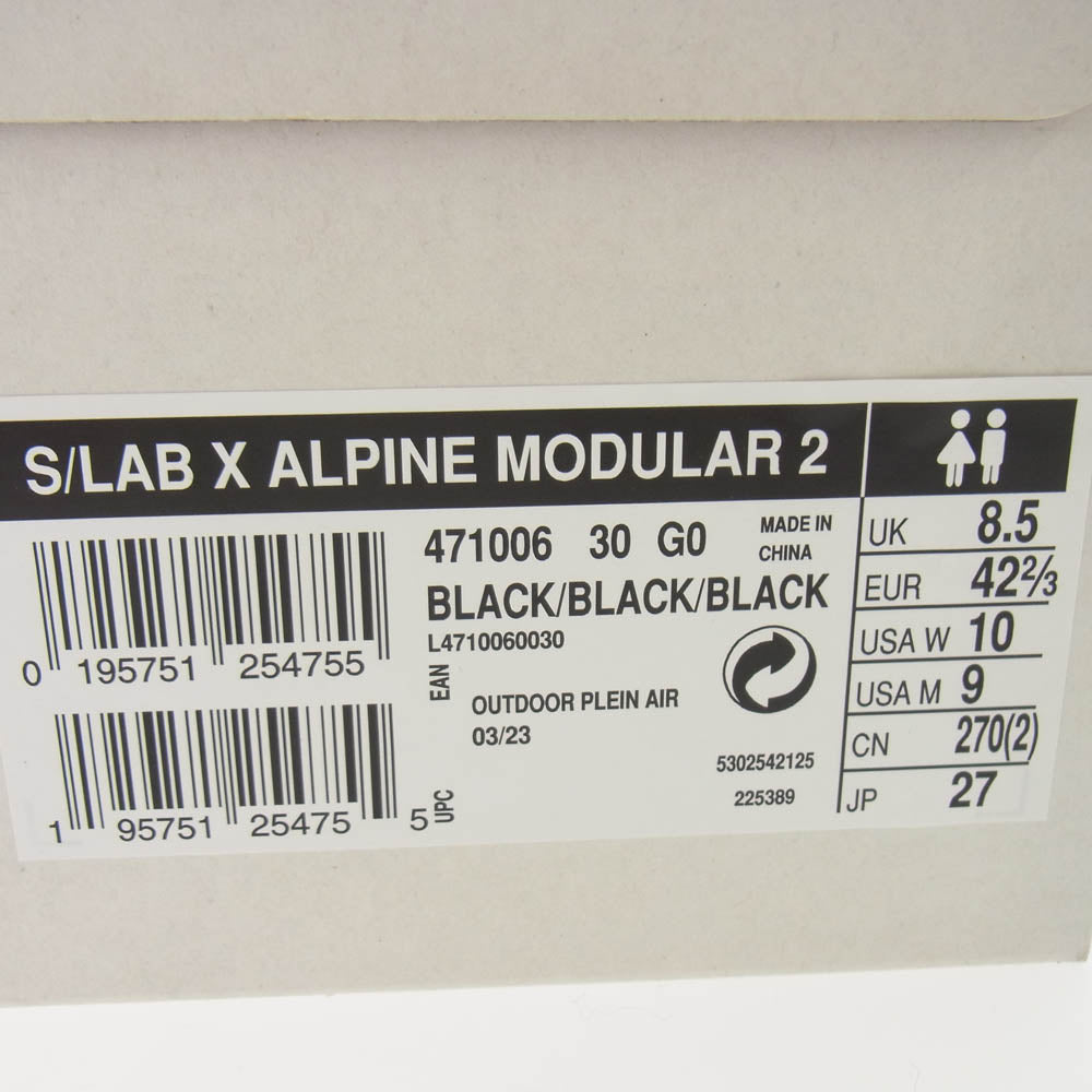 salomon サロモン L47100600 S Lab X Alpine Modular 2 Black アルパイン モジュラー ブラック ハイカット スニーカー ブラック系 27cm【新古品】【未使用】【中古】