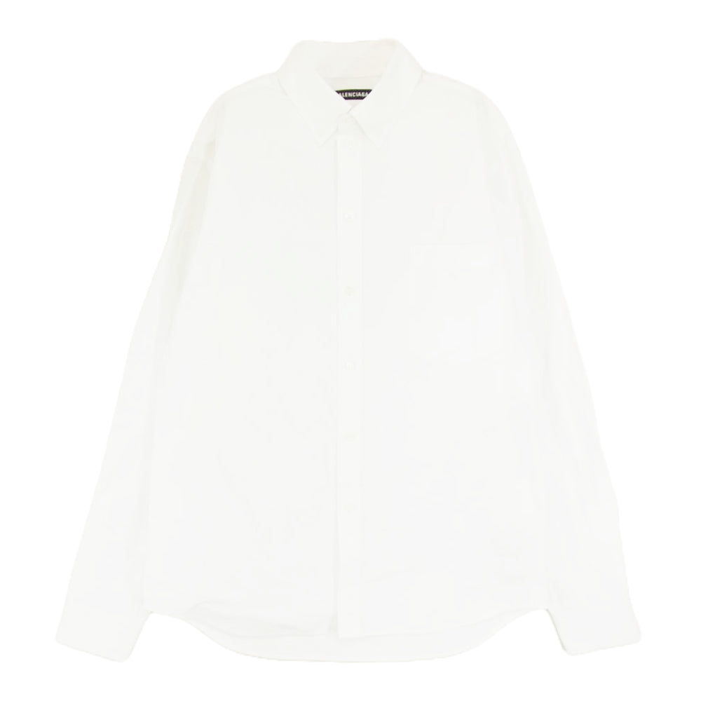 BALENCIAGA バレンシアガ 21SS 642266 TYB18 ボタンダウン 長袖 シャツ ホワイト系 37【中古】