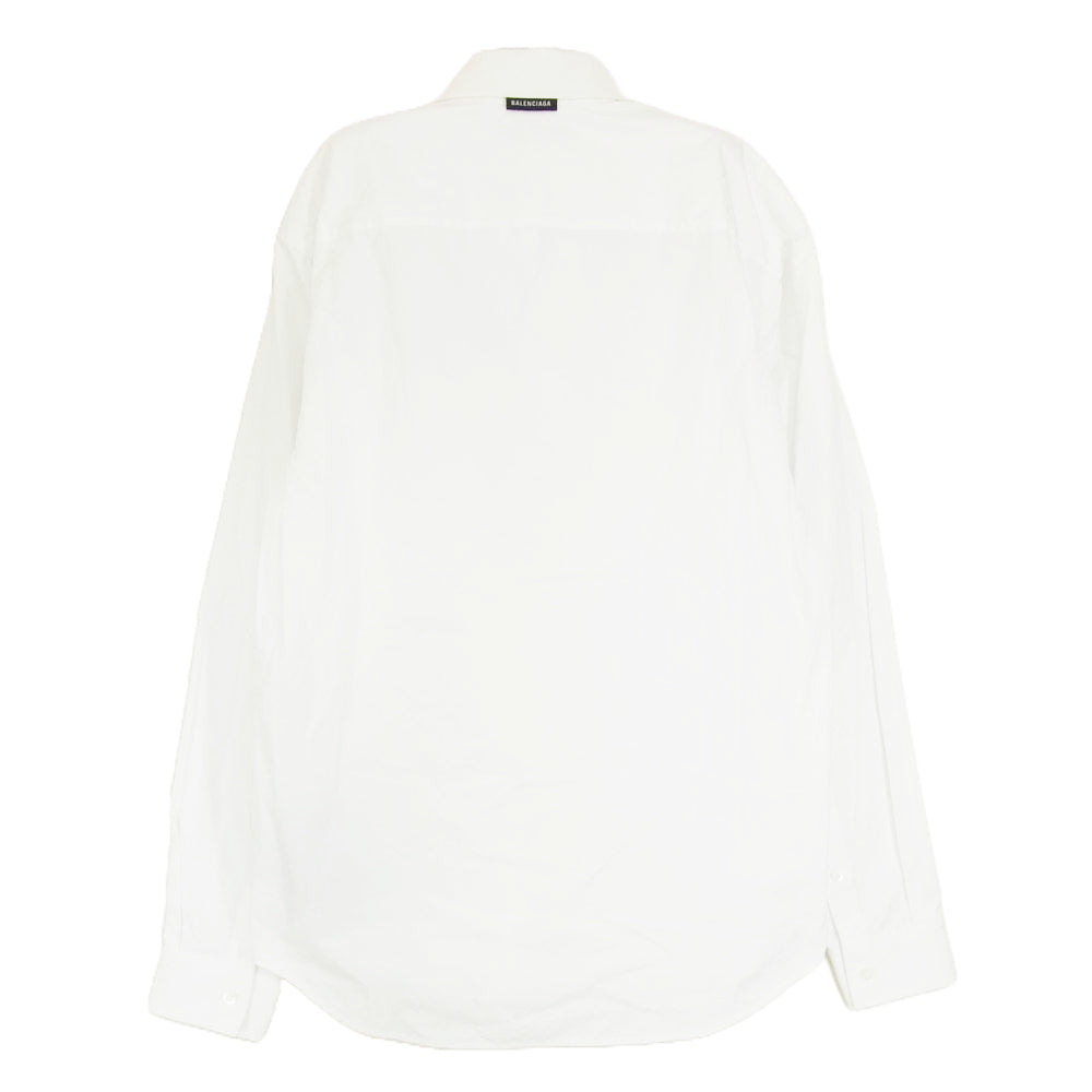 BALENCIAGA バレンシアガ 21SS 642266 TYB18 ボタンダウン 長袖 シャツ ホワイト系 37【中古】