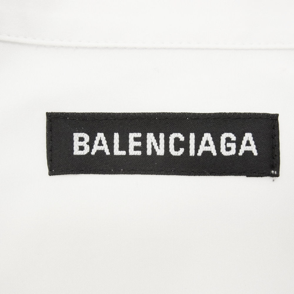 BALENCIAGA バレンシアガ 21SS 642266 TYB18 ボタンダウン 長袖 シャツ ホワイト系 37【中古】